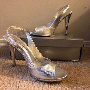 Silver Jessica Simpson heels 8.5